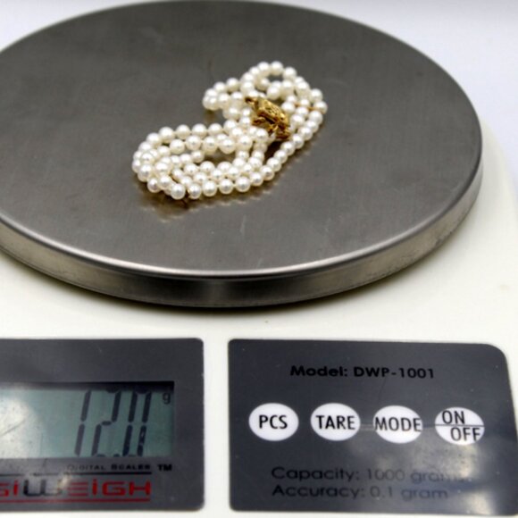 14K Three Strand Pearl Bracelet - Picture 10 of 11